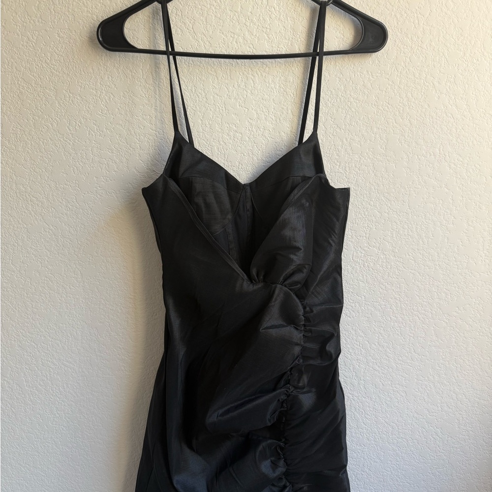 NBD Peak Through Corset Mini Dress Black
